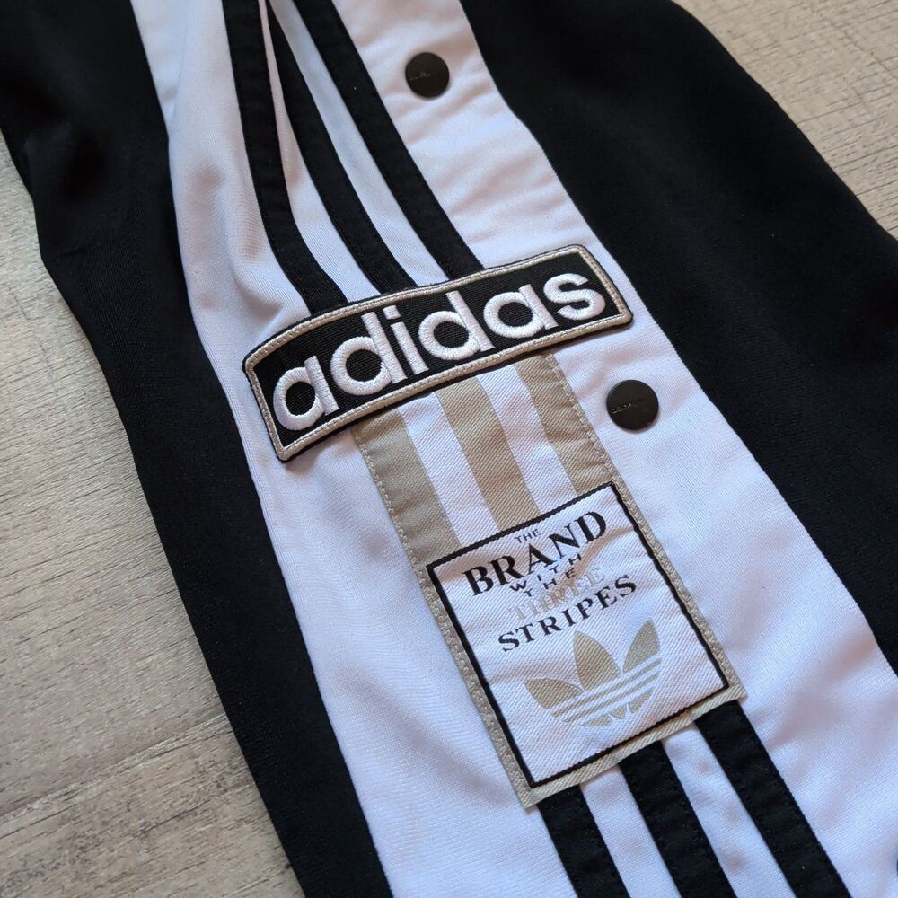 Adidas Adibreak Snap Side Track Pants Black White Women's Size M/L Drawstring